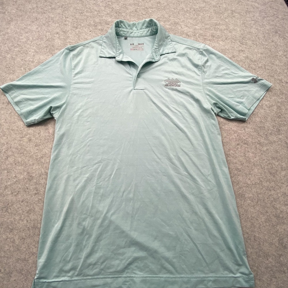 Under Armour Polo Shirt Mens MT Tall Green HeatGear Desert Mountain Golf Top